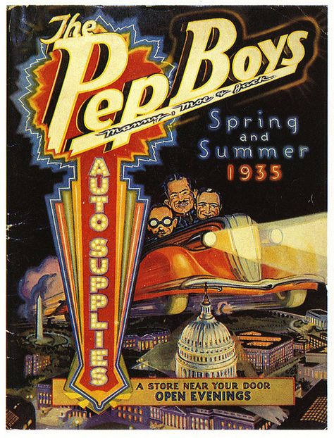 1935 Pep Boys catalog Vintage Magazine Covers, Truck Illustration, Pep Boys, Graphic Design Collection, Catalog Cover, Vintage Americana, Illustration Vintage, Old Ads, Vintage Magazine