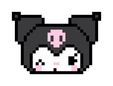 Diy Kuromi, Square Drawing, Pixel Png, Kawaii Cross Stitch, Hello Kitty Crochet, Ios Layout, Pigs Fly, My Melody Wallpaper, Easy Pixel Art