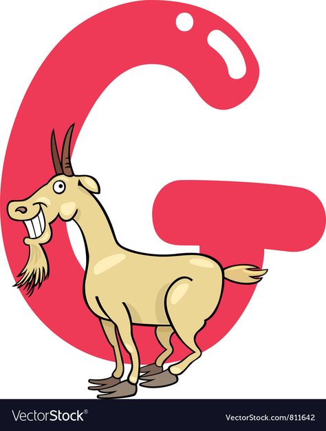 G For Goat, Goat Vector, G Letter, Animal Embroidery Designs, Animal Embroidery, Big Picture, Cartoon Illustration, Png Images, Goats