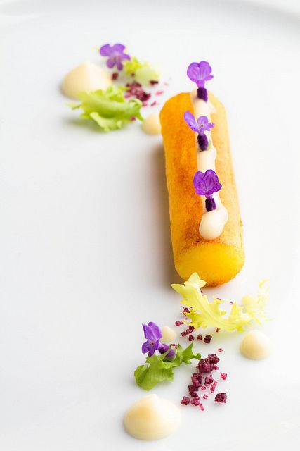 Lavender, Potatoe, Truffle Mayonnaise | Flickr - Photo Sharing! Cold Starters, Stunning Desserts, Sunflower Sprouts, Organic Carrots, Plating Food, Daikon Radish, Plating Ideas, Dish Art, Plate Presentation