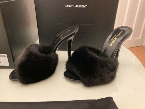 Boots With Leg Warmers, Skincare Accessories, Fur Heels, Shoes Outfit Fashion, Aesthetic Lifestyle, Ysl Shoes, Fur Shoes, Accessories Bag, Stunning Shoes