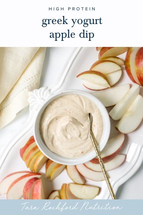 Greek Yogurt Apple Dip - Tara Rochford Nutrition Yogurt Apple Dip, Dip For Apples, Yogurt Fruit Dip, Sunday Cooking, Make Greek Yogurt, Protein Fruit, Healthy Appetizer, Roasted Apples, Sweet Potato Spinach