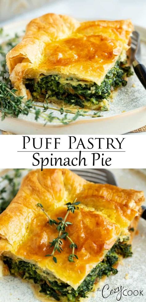 Spinach Puffs Recipe, Puff Pastry Recipes Dinner, Spinach Pie Recipe, Resep Puff Pastry, Puff Pastry Recipes Savory, Spanakopita Recipe, Spinach Puff Pastry, Taco Side Dishes, The Cozy Cook