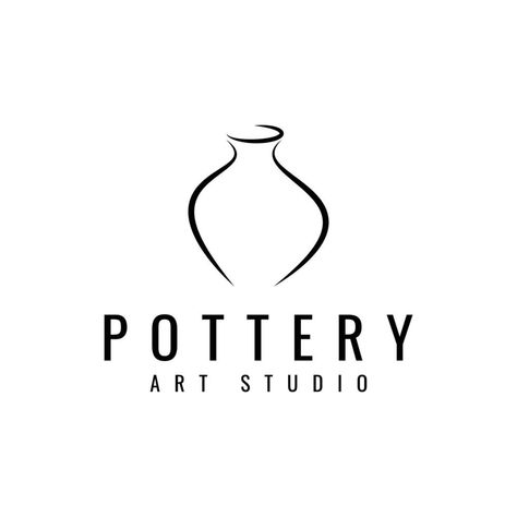 Pottery Graphic Design, Pottery Logo Design Ideas, Pottery Logos, Handicraft Logo, Pottery Logo Design, Vase Logo, Art Studio Logo, Ceramic Logo, Pottery Logo