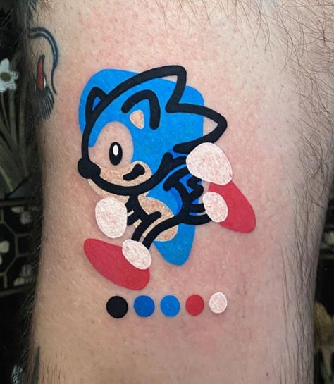 Sonic The Hedgehog Tattoo Ideas, Sonic Tattoo Ideas, Sonic The Hedgehog Tattoo, Pikachu Tattoo Design, Sonic Tattoo, Silly Tattoos, Hedgehog Tattoo, Tattoo Kids, Pokemon World