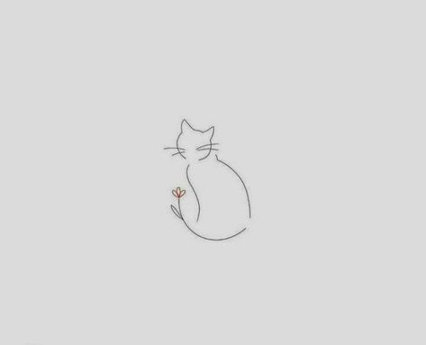 Cat Tattoo Simple Silhouette, Tiny Cat Drawing Simple, Tattoos Cats Minimalist, Simple Kitty Tattoo, Small Line Cat Tattoo, Cats Minimalist Tattoo, Cat Tattoo Ideas Simple, Beautiful Cat Tattoo, Silhouette Cat Tattoo