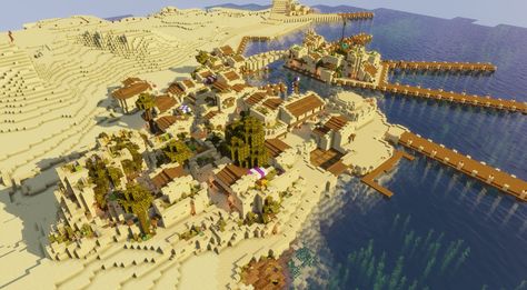 Minecraft Port, Minecraft Desert, Minecraft Town, Desert City, Port Town, Paris Skyline, Minecraft, Paris, Travel