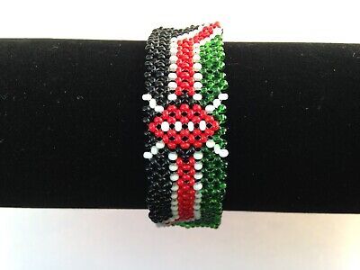 Premium Quality Wrist Band Bracelet Masai Beads Kenyan Flag African Unisex Made in Kenya 8 , Jewelry & Watches Masai Beads, Kenyan Flag, Kenya Flag, Flag Beads, Wrist Band, Band Bracelet, Made In, Kenya, Bead Work