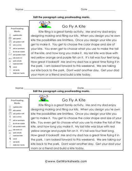 Printable Editing Worksheets Proofreading Worksheets, Editing Practice Worksheets, Editing Worksheets, Handwriting Printables, Sentence Correction Worksheets, Reading Skills Worksheets, Paragraph Worksheets, Proof Reading, 6th Grade Worksheets