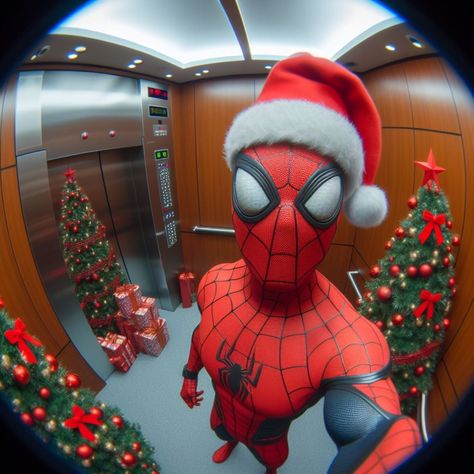 Spiderman fisheye pfp Spiderman Things, Christmas Profile Pictures, Spiderman Christmas, Spiderman Funny, Spiderman Poster, Konosuba Wallpaper, Spiders Funny, Christmas Pfp, Spiderman Theme