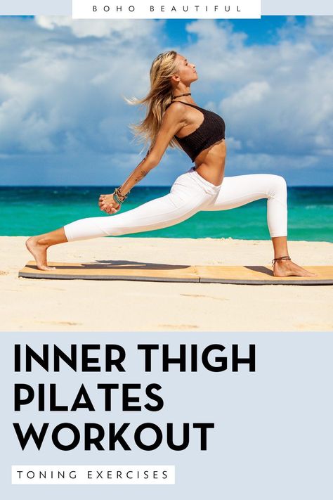 Inner Thigh Pilates, Thigh Pilates, Ab Yoga, Thigh Workout Challenge, Hip Dips Workout, Leg Workout For Women, Dips Workout, At Home Full Body Workout, Home Full Body Workout