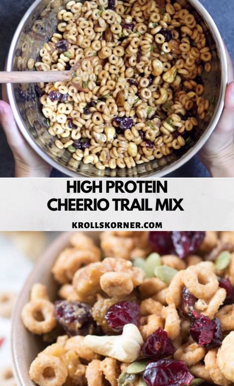 Cheerio Trail Mix, Desk Snacks, Gluten Free High Protein, Snack Sani, Trail Mix Recipes, Snack Mix Recipes, Snacks Saludables, On The Go Snacks, Homemade Recipe