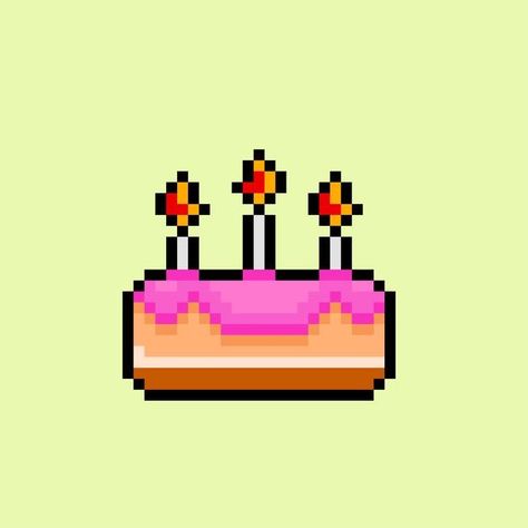 Cake Pixel Art, Cake Vector, Simple Cake, Easy Cake, Premium Vector, Pixel Art, Art Style, Graphic Resources, Cake