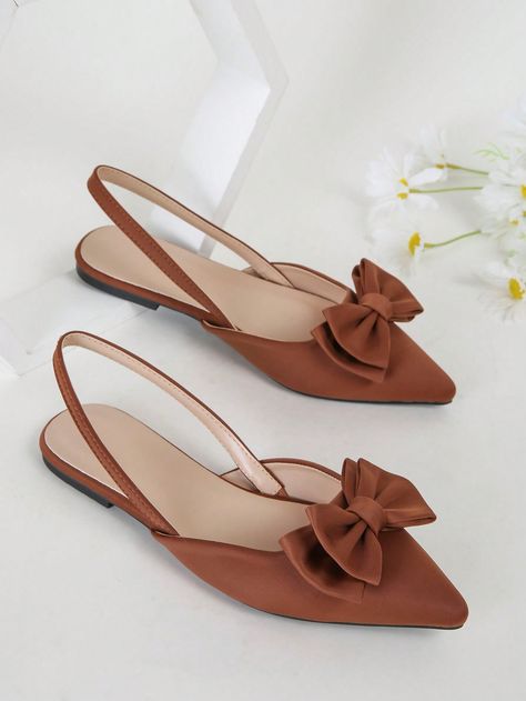 Brown  Collar     Embellished   Women Shoes Fancy Flat Shoes, Classy Shoes Flats, Brown Flat Shoes, Autumn Accessories, Casual Shoes Women Sneakers, Fancy Watches, Shoes Heels Classy, Elegant Sandals, Classy Shoes