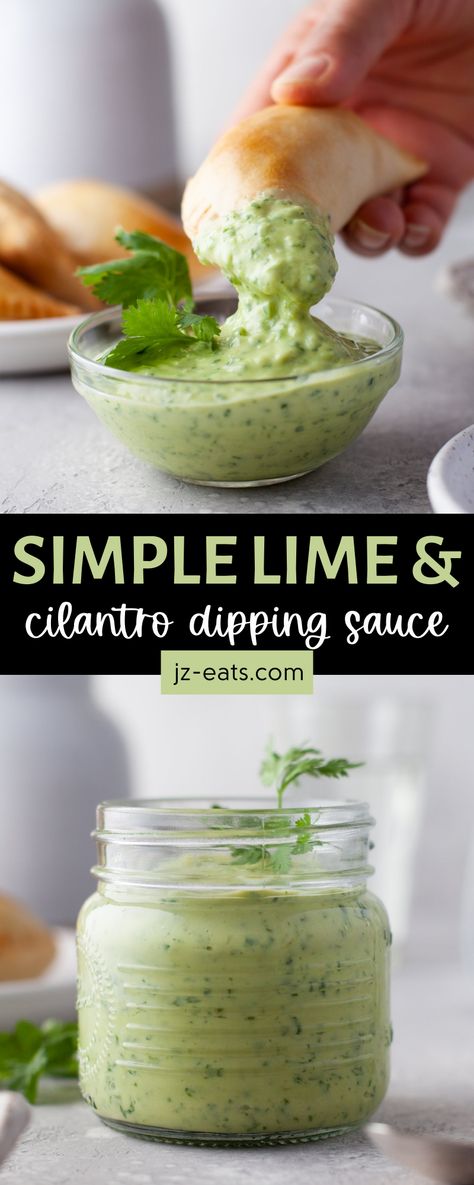 Creamy Cilantro Lime Sauce, Cilantro Dipping Sauce, Cilantro Crema, Mexican Ideas, Aaron Sanchez, Mexican Crema, Cilantro Lime Sauce, Cilantro Sauce, Cilantro Lime Dressing