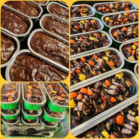 Mini Loaf Pan Desserts | Loaded Reeses brownies😋😋 | Facebook Mini Loaf Desserts, Mini Loaf Pan Recipes Dessert, Mini Loaf Cake Recipes, Mini Loaf Pan Cakes Recipes, Mini Loaf Pan Desserts, Mini Loaf Cakes Recipes, Mini Loaf Cakes Ideas, Mini Loaf Pan Cakes, Mini Loaf Pan Recipes