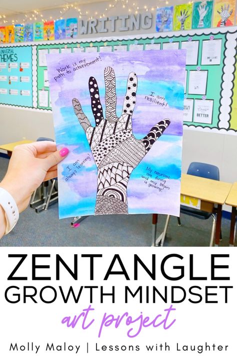 Growth Mindset Art Activities, Growth Mindset Bookmarks Free, Beginning Art Lessons, Grade 5 Art Activities, Growth Mindset Projects, Growth Mindset Games Middle School, Elementary Class Activities, Sel Art Lessons Elementary, Growth Mindset Art Project