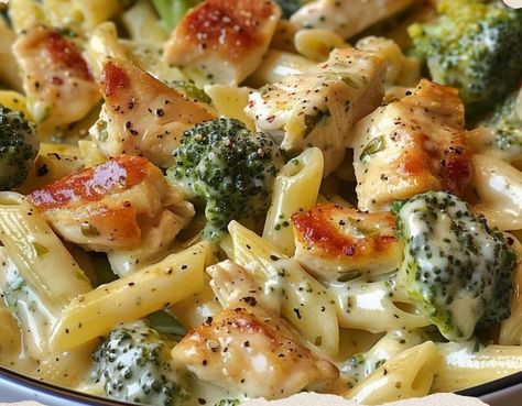 Chicken and Broccoli Pasta - Italian Chicken Side Dishes, Italian Chicken And Broccoli Recipes, Broccoli With Pasta, Broccoli And Chicken Pasta, Chicken And Broccoli Pasta Bake, Chicken Broccoli Pasta Bake, Chicken And Broccoli Pasta, Cheesy Broccoli Soup, Broccoli Pasta Recipe