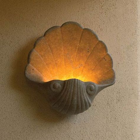 Rooms Decoration, Shell Light, Justice Design, Modern Wall Sconces, Bathroom Wall Sconces, Land Art, Light Wall, Beach Cottages, Bathroom Wall