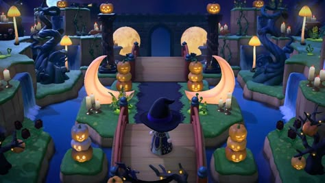 Animal Crossing Spectacular Spooky Halloween Entrance Acnh Halloween Island Entrance, Animal Crossing Halloween Decor, Acnh Halloween Entrance Ideas, Spooky Entrance Animal Crossing, Acnh Halloween Entrance, Acnh Spooky Entrance, Animal Crossing Halloween Ideas, Animal Crossing Halloween Island, Animal Crossing Halloween Designs