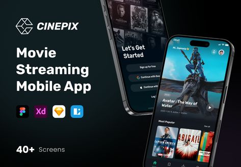 #mobileapp #movie #streaming #mobiledesign #uikit #ui #ux #uidesign #uxdesign Mobile App Ui Design, Movie App, App Log, Lets Get Started, Movie Streaming, Mobile App Ui, App Ui Design, Watching Movies, Design Tools