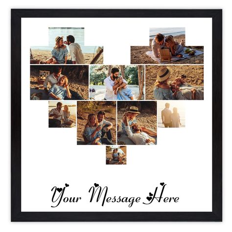 PRICES MAY VARY. 💖Treasure Your Memories: Custom Photo Frame can turn photos of you and your family, lovers, and friends into souvenirs, leaving beautiful memories for you and your family, lovers and friends. 💖8 Styles Picture Collage: Personalized Picture Frame have 8 different heart styles for you to choose from 2/3/6/8/9/10/12/15 photos collages. It can be used as decoration for the living room, bathroom, bar, or any other place. 💖The Perfect Gift for Any Occasion: Personalized heart photo Picture Collage Ideas, Heart Photo Walls, Collage Heart, Photo Collage Prints, Custom Photo Frames, Personalized Photo Frames, Wall Decor Crafts, Personalized Picture Frames, Framed Photo Collage