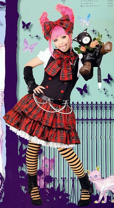 Punk Lolita | Japanese Fashion Wikia | Fandom J Fashion Harajuku, Bubble Costume, Western Punk, Kodona Fashion, British Punk, Harajuku Punk, Types Of, Kei Visual, Harajuku Fashion Street