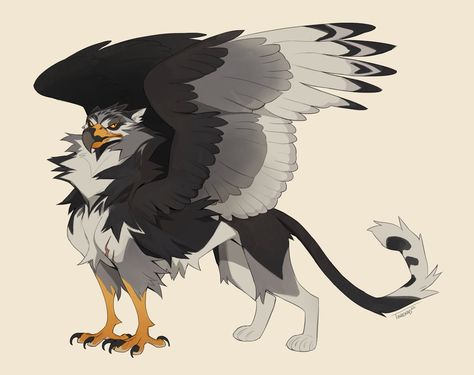 Griffin Oc, Cat Oc, Oc Art, Creature Drawings, Mythical Creatures Art, Fluffy Cat, Creature Art, Fantasy Character Design, Mythical Creatures