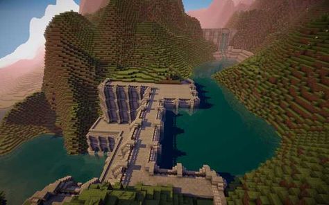 Minecraft Dams - Imgur Mc Bridge, Minecraft Dam, Dam Ideas, Villa Minecraft, Construction Minecraft, Minecraft City Buildings, Minecraft Images, Minecraft Structures, Bangunan Minecraft