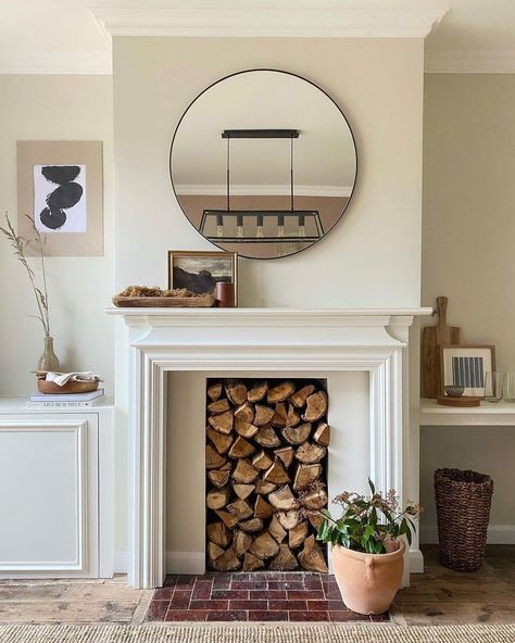 School House White, Wimborne White, Small Round Mirrors, White Molding, Above Cabinets, Old School House, House White, Farrow And Ball Paint, Porch Flooring