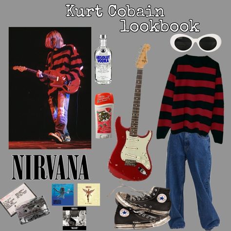 Kurt Cobain Fashion Outfits, Kurt Cobain Outfits Inspired, Kurt Cobain Outfit Grunge, Curt Cobain Outfits, Nirvana Style Outfits, Nirvana Inspired Outfits, Kurt Cobain Aesthetic Clothes, Kurt Cobain Outfit Inspiration, Kurt Cobain Outfit Ideas