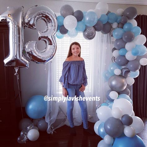 13th birthday party photo booth. Balloons are the biggest trend of 2018 make sure to follow us on Instagram to see some of our other creations @simplylavishevents 13th Birthday Backdrop Ideas, 13th Birthday Balloon Ideas, Photo Booth Balloons, Birthday Decorations 18th, 13th Birthday Party Decorations, 13th Birthday Decorations, Birthday Invitation Message, Birthday Party Photo Booth, Balloon Colors