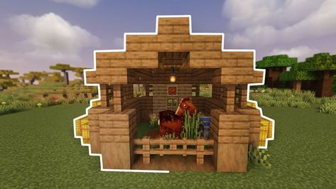 https://youtu.be/1A1fgo_PIp8 Horse Pin Minecraft, Small Minecraft Horse Stable, Cute Minecraft Horse Stable, Minecraft Donkey Stable, Mc Horse Stable, Minecraft Small Stable, Small Horse Stable Ideas, Minecraft Horse Stall, Camel Stable Minecraft