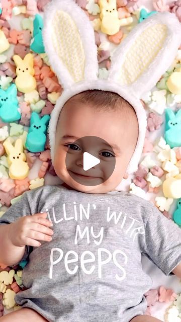 Jenna Rydelek on Instagram: "DIY Easter Photoshoot! 🐰 Marshmallows linked in bio under ✨LTK✨ Custom Shirts - @mamaslittlecraftshop #easterphotoshoot #easter #babysfirsteaster #babysfirst #babysmile #athomephotoshoot #diyphotography #iphonephotography #iphonephotoshoot #diymom #momblogger #newbornbaby #newbornphotography #diyphotoshoot #6monthsold #postpartum #doityourself #phototutorial #realmom #momof4kids #diymomma #bunnyears #babyboystyle #peeps #eastershoot" Baby Easter Photoshoot, Iphone Photoshoot, Easter Marshmallow, Easter Photoshoot, Real Mom, Baby Smiles, Easter Photos, Mom Diy, Easter Peeps