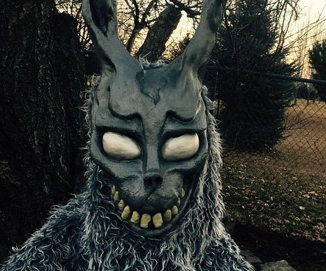 Frank The Rabbit, Bunny Halloween Makeup, Frank The Bunny, Donnie Darko Movie, Bunny Makeup, Bunny Halloween, Donnie Darko, Bunny Costume, Bunny Face