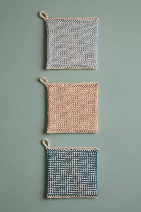 Twill Pot Holder - Purl Soho Potholder Patterns Free, Crochet Pot Holders Free Pattern, Crochet Potholder Patterns, Dishcloth Knitting Patterns, Potholder Patterns, Purl Soho, Crochet Potholders, Beautiful Knitting, Pot Holder