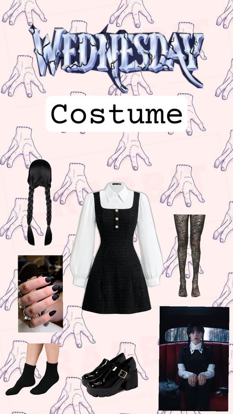 #fyp #wednesday #wednesdayaddams #wednesdayaesthetic #wednesdayaddamsaesthetic #costume #costumeidea #costumeinspo Wednesday Addams Outfit, Wednesday Costume, Wednesday Addams Costume, Wednesday Outfit, Ivy Costume, School Costume, Fantasias Halloween, Wednesday Addams, Diy Costumes