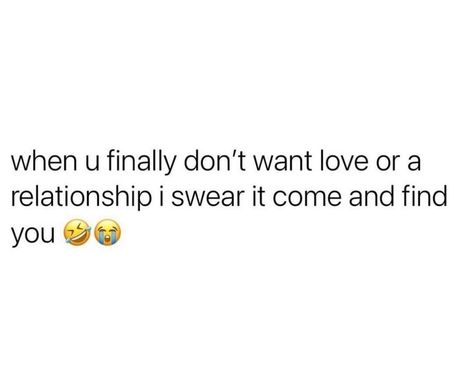 This is so true. Soon as uou decide you’re done with relationships, boom! Some mf pops up tryna love you😭 Funny Love Memes Relationships, When I Pop Out With My New Boo Quotes, Done With Relationship Quotes, Done With Relationships, Want A Relationship Quotes, Boo Quote, Baddie Affirmations, Love Chemistry Quotes, Text Message Quotes