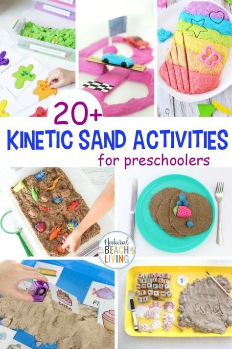 Kinetic Sand Activities - Cool Sensory Activities Kids Love, These Kinetic Sand Activities are great for preschoolers and toddlers working on fine motor skills. Sensory Play and hands-on activities helps with brain development so I suggest adding a few Kinetic Sand Ideas to your next preschool theme or sensory bin. Plus, the sand just feels so cool Kinetic Sand Activities, Sand Activities, Sand Ideas, Best Homemade Playdough Recipe, Homemade Playdough Recipe, Edible Slime, Sand Play, Playdough Recipe, Homemade Playdough