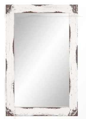 MirrorTraders.com Heavily distressed white finish adds rustic charm. Wall Mirror Silver Art Deco Large Bathroom Vanity Leaner Hanging 48" Modern New. The perfect size to hang over double bathroom vanities. wide x 36 in. Double Bathroom Vanities, Large Bathroom Vanity, Wall Mirror Bathroom, Rustic Wall Mirrors, Large Bathroom, Antique Mirrors, Mirror Bathroom, Mirror Silver, Double Vanity Bathroom