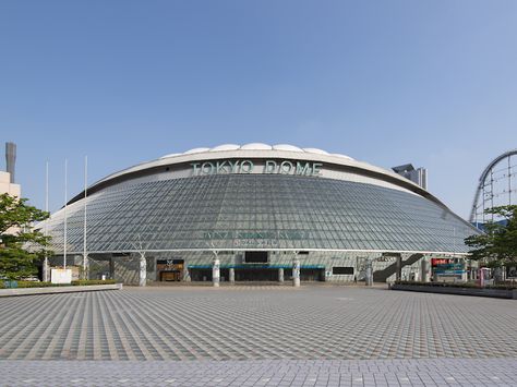 Tokyo Dome  Home of the Yomiuri Giants baseball team Tibidabo Amusement Park, Team Lab Planets Tokyo, Tokyo Dome City, Bruiser Brody, Teamlab Planets Tokyo, Yomiuri Giants, Contemporary Architecture Residential, Green Roof Building, Chocolate Showpiece