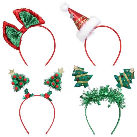 Xmas Bows, Christmas Tree Headband, Led Lights Christmas, Christmas Photo Booth Props, Tree Fashion, Christmas Headbands, Reindeer Christmas Tree, Spring Headband, Holiday Headbands