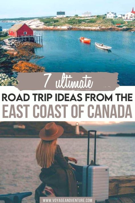 7 Ultimate Road Trip Ideas on the East Coast of Canada. Here are the most gorgeous road trip ideas to explore the East Coast of Canada by car! There are so many awesome landscapes and nature spots to see.| Canada Road Trips | Canada Itinerary | Canada Best drives | Canada by car | Best things to do in Canada | Canada Itinerary, Things To Do In Canada, Canadian Road Trip, Road Trip Ideas, Ultimate Road Trip, East Coast Road Trip, Canada Travel Guide, Road Trip Packing, Canada Road Trip