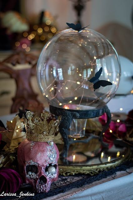 DIY Crystal Balls - Welch House 1900 Crystal Ball Decoration, Crystal Balls Diy, Coven Party, Ethereal Halloween, Crystal Ball Diy, Crystal Ball Decor, Faux Wedding Cake, Halloween Crystal Ball, Victorian Witch