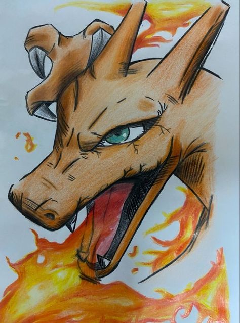 Charizard Art, Easy Dragon Drawings, Marvel Art Drawings, Pikachu Drawing, Anime Face Drawing, Pokemon Painting, Pokemon Dragon, Pokemon Sketch, Spiderman Art Sketch