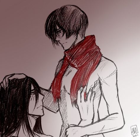 Eremika Fanart, Eren Fanart, Mikasa X Eren, Eren X Mikasa, Titans Anime, Eren And Mikasa, Attack On Titan Fanart, Eren Jaeger, Anime Ships