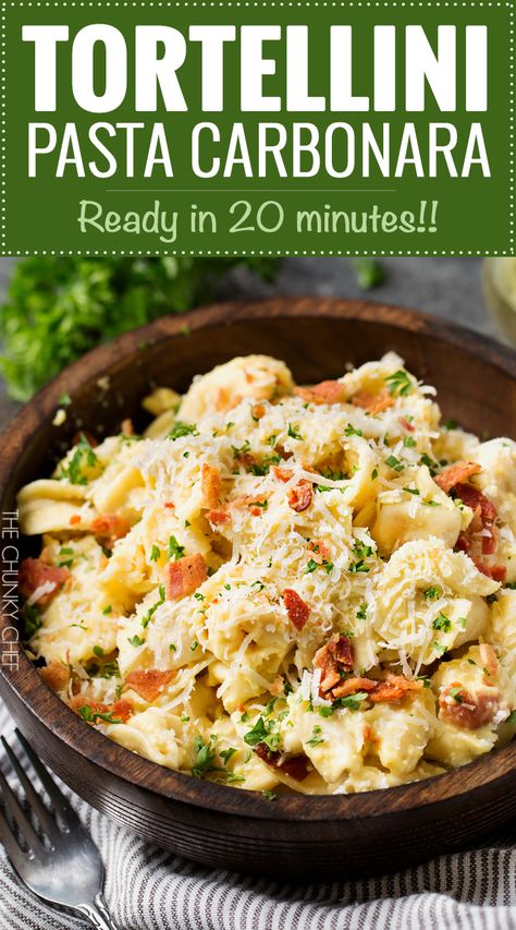 Carbonara Sauce, Tortellini Recipes, Quick Pasta, Tortellini Pasta, Traditional Italian Dishes, Pasta Carbonara, Carbonara Pasta, Best Italian Recipes, Cheese Tortellini