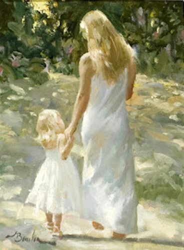 Joe Bowler, Mother Art, Mother Child, Mother's Love, Romantic Art, Mother And Daughter, Sea Breeze, Woman Painting, Painting For Kids