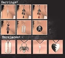 Mod The Sims - A set of misc Punk/emo jewellery Sims 4 Emo Jewelry Cc, Sims4 Cc Piercings, Sims 2 Emo Cc, Sims 4 Cc Clothes Emo, Sims 2 Accessories, Ts4 Accessories, Sims 4 Cc Goth, Emo Jewelry, Emo Accessories