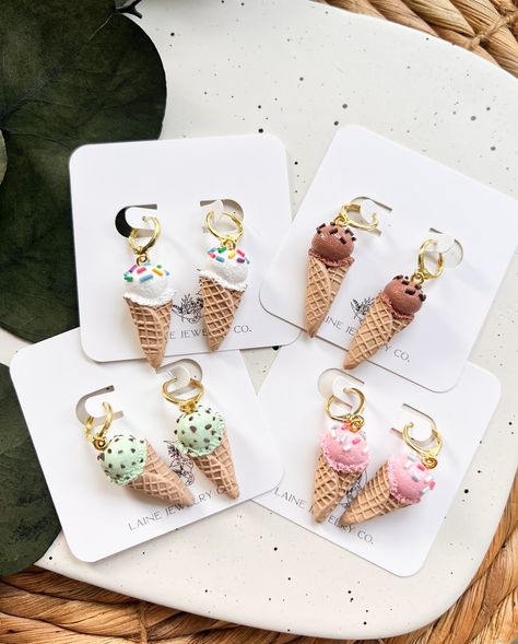 Happy Sunday! Thank you so much to everyone who shopped the mini snack launch yesterday ✨ . . #handmadejewelry #handmadeclayearrings #polymerclayearrings #jewelrydesigner #trendyearrings #hypoallergenicearrings #behindthescenes #shopsmall #foodearrings #summerearrings #clayfood #icecream Polymer Clay Fall Earrings, School Earrings, Diy Tie Dye Techniques, Earring Inspo, Handmade Leather Jewelry, Homemade Clay, Homemade Earrings, Dye Techniques, Weird Jewelry